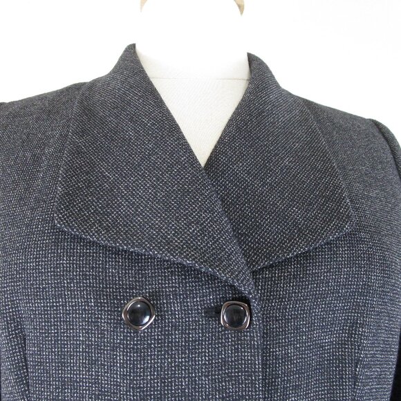 Tahari Womens Plus Size Petite Gray Tweed Skirt Suit 14P Formal Business Career - Picture 4 of 9